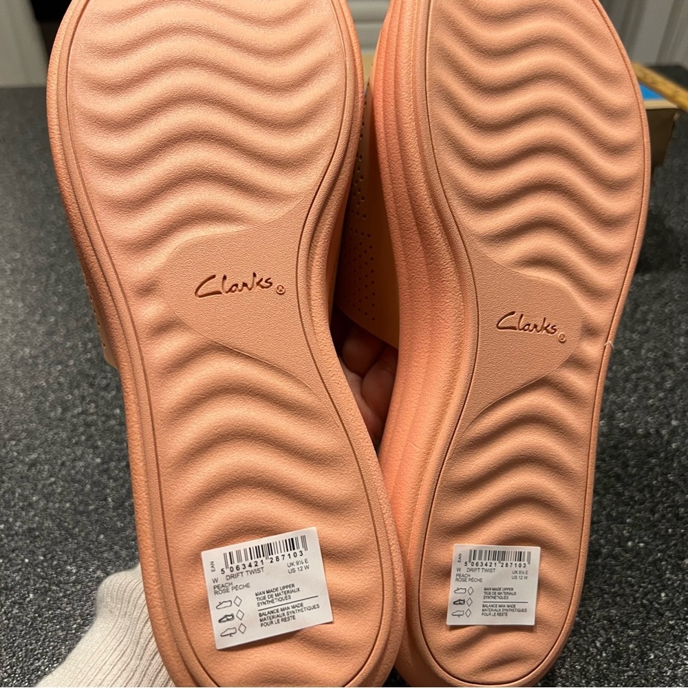 NWT Clarks Women's CloudSteppers Drift Twist Peach Rose- Size 12 - Picture 5 of 7